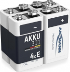 ANSMANN 9 V 300 mAh eellaetav aku madala iselaadimisega (4 tk)
