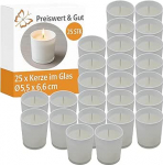 Preiswert&Gut 25 x k&uuml;&uuml;nla klaasist l&auml;bim&otilde;&otilde;duga 5,5 x 6,6 cm - vahak&uuml;&uuml;nlad dekoratiivne valgus elegantseks lauakaunistuseks ja atmosf&auml;&auml;riliseks atmosf&auml;&auml;riks kodus (valge)