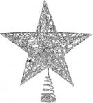 Ornativity Silver Star Christmas Tree Topper - j&otilde;ulukaunistus glittert&auml;hega