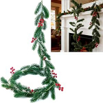 6ft j&otilde;ulup&auml;rg Punased marjad roheline taimep&auml;rg uusaasta talve j&otilde;ulukaunistused