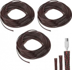 hankekaart 3 St&uuml;ck 30,5 m - 1/4, 3/8, 1/2 Zoll erweiterbare, geflochtene Kabelh&uuml;lse, PET-Kabel-Management, Kabelschutz, Drahtwickel-Webstuhlschlauch f&uuml;r TV, Computer, B&uuml;ro, Heimger&auml;te