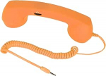Retro telefonitor 3,5 mm mobiiltelefoni vastuv&otilde;tjaga, USB-kuular mobiiltelefonidele, k&otilde;larid ja mikrofon suure helitugevusega mobiiltelefonidele, lihtne k&otilde;nedele vastamine, oranž v&auml;rvi