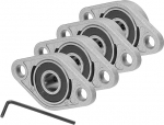 sourcing map Stehlager 5/16 Zoll (8 mm) Bohrung Zinklegierung Stahl montierter Flansch Stehlager Selbstausrichtung Einsatz Lager Geh&auml;use f&uuml;r Maschinen Power Landwirtschaft 4 St&uuml;ck