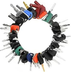 50 St&uuml;ck Schwerger&auml;t-Schl&uuml;ssel-Set f&uuml;r Katzen-Baumaschinen, Z&uuml;ndschl&uuml;ssel, Metall, 14 x 17 mm, mit verstellbarem Drahtring