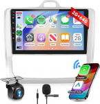 2G + 64G traadita Carplay Android 13 Autoradio 2 DIN Ford Focus Mk2 Mk3 Exi MT 2 3 2004-2011 9-tolline autoraadio Android Auto GPS navigatsiooniga WiFi peeglilink Bluetooth FM/RDS/DAB/EQ/SWC tagumine vaade