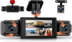 Rimoody FHD 4-kanaliline Dash Cam auto 360 kraadi 4 kaameraga 1080P ees ja taga vasakule paremale, 3-tolline 1080P Dash Camera autokaamera IR &ouml;ise n&auml;gemise / Loop video / 24H parkimisseade / parkimisabi