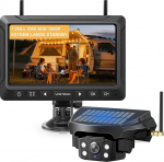 Tagfahrkamera Kabellos Solar Magnetische Tagfahrkameras Funk mit 10000mAh Akku, 7" Drahtlose Tagfahrkamera, IP69 Wasserdichter, Infrarot-Nachtsichtger&auml;t, f&uuml;r Wohnwagen, LKW, Auto, Wohnmobil (VS-7E)