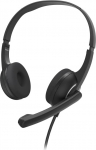 Hama 00139934 Mikrofoniga k&otilde;rvaklapid (juhtmega k&otilde;rvaklapid USB A port, Aux, Stereok&otilde;rvaklapid koos kaabliga, PC k&otilde;rvaklapid mikrofonivarre ja kaelarihmaga, 2 m audiokaabel) must/h&otilde;bedane