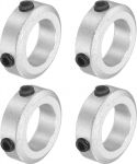 sourcing map 4 Pcs Screw Neck Set 12mm Bore Aluminum Alloy Shaft Collars 20mm OD 6mm Width Axle Boot for Linear Rod Shaft Guide