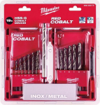 Milwaukee Kit CX Plastic de 19 Brocas HSS-G Cobal