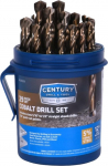 Century Drill & Tool, 26929 29-osaline t&ouml;&ouml;puuripuuride komplekt ProGrade Cobalt Steel High Speed Drill Bit'i komplekt