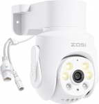 ZOSI 5MP WiFi 6 valvekaamera, 360&deg; PT WLAN lisakaamera, AI isiku / s&otilde;iduki tuvastamine, v&auml;rviline &ouml;&ouml;n&auml;gemine, ainult &uuml;hilduv Wi-Fi 6 NVRiga