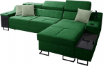 Nadadu I Maxi Corner Sofa, Adjustable Headrests, Lamp with USB Connection, Bar Compartment, L-Shaped Upholstered Corner Couch with Sleep Function, Bed Box (Uttario Ve. 2951 + Uttario Ve. 2954, Side: Right)