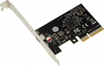 KALEA-INFORMATIQUE PCIe x4 1-portiline USB 3.2 Gen 2x2 20G Type C kontrollerkaart ASM3242 kiibistikuga. K&otilde;rge ja madal profiil