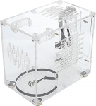 Annadue Clear Acrylic ITX Case, Portable ITX Computer Case, l&auml;bipaistev akr&uuml;&uuml;list korpus, 360 kraadi avatud &otilde;hujahutus, DIY lauaarvuti korpus. 100 240V
