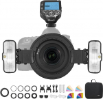 GODOX MF12-K2 makro v&auml;lk Makro v&auml;lk koos Godox XproII-S ja v&auml;rvilise filtriga, 2.4G juhtmevaba juhtimine, TTL/M režiim, 3,7 V/6,29 W liitiumaku, &uuml;hildub Nikon, Sony, Canon, Fuji, Olympus ja Panasonic'iga.