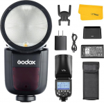 Godox V1S V1-S 76Ws 2.4G Fresnel Zoom traadita TTL &uuml;marpea kaamera v&auml;lk, mis &uuml;hildub Sony a7RII a7R a58 a99 ILCE6000L a7RIII a7R3 a9 a77II a77 a350 kaameraga.