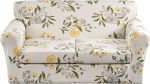 CRFATOP Weicher Couchbezug mit Blumenmuster f&uuml;r Hunde, Stretch-Sofa-Schonbezug f&uuml;r 2 separate Kissen, waschbar, Sofam&ouml;belbez&uuml;ge mit 2 einzelnen Kissenbez&uuml;gen, suurus M, 03, 3 St&uuml;ck