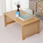Kokkupandav v&auml;ike laud ujuvale aknale, Tatami rotangist kohvilaud, aknalaud ujuv aknalaud, sobib p&otilde;randal istumiseks l&uuml;hike laud (80 x 48 x 31 cm)