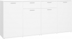 Homgoday Sideboard, B&uuml;cherschrank mit Regal, robuster Standschrank f&uuml;r Schlafzimmer, Wohnzimmer und K&uuml;che, Heimb&uuml;ro-M&ouml;bel, wei&szlig;, 160 x 36 x 75 cm, Holzwerkstoff
