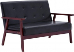 Festnight 2-kohaline diivan Diivan Lounge diivan Elutoa diivan Polsterdatud diivan Lounge diivan istumis m&ouml;&ouml;bel Diivan Futon voodi Diivan Pink Lounge Pink Polsterdatud Pink Black Faux Leather 113.5 x 67 x 73.5