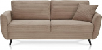 smart Wanja &uuml;hekohaline diivan - Corduroy kangas Mud, 210 x 90 x 90 cm, kaasaegne disain, tugev lainetugi, mugav istmek&otilde;rgus, mustad puidust jalad, ideaalne v&auml;ikestesse ruumidesse ja stiilsete aktsentide jaoks.