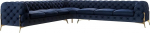 Milton Chesterfield nurgadiivan L-kujuline nurgadiivan Elutoa m&ouml;&ouml;bel Elamusmaastik polsterdatud diivan metalljalgadega 7-kohaline 323 x 323 x 73 cm merev&auml;e sinine