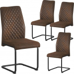 B&D home Theo s&ouml;&ouml;gitoolide 4-kohaline komplekt - pehmendusega vabak&auml;igutool teemantp&otilde;imikuga, mokkamoe v&auml;limusega pruun, ergonoomiline iste, must metallraam, t&ouml;&ouml;stuslik disain k&ouml;&ouml;ki ja s&ouml;&ouml;gituppa.