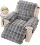 EBETA pehme pl&uuml;&uuml;sist tugitooli kaitse, k&auml;etugede katted, libisemiskindel tugitooli kate, kohev kunstkarusnahast tugitooli kate (hall, 60 x 225 cm)