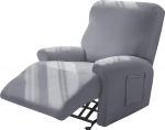 Alishomtll 4 t&uuml;kki Recliner Covers, Stretch tugitooli katted 2 k&uuml;ljetaskutega, pestav diivan Slipcovers, eemaldatav m&ouml;&ouml;bli kaitsja elutoa magamistoale (1 istekohaga, helehall)