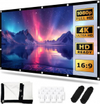 Leinwand Beamer, 16:9 HD Faltbar Projector Screen, Anti-Falten Projektor Leinwand f&uuml;r Heimkino, Schule & Outdoor, Beamer Leinwand Rollo (120 Zoll)
