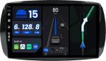6G + 128G Octa Core Android 14 autoraadio Mercedes-Benz Smart 453 Fortwo (2014-2020) CarPlay Android auto tagurduskaamera ja mikrofon 9-tolline 2 DIN DAB roolijuhtimispult kiire boot 360-CAM