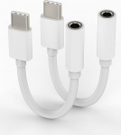 USB-C ja 3,5 mm adapter (2-pakk) DAC k&otilde;rvaklappide audio dongle splitter kaabel &uuml;hildub Samsung Galaxy S20 S21 S23 Note10 S9 jaoks Apple iPhone 15 Pro Max Plus, iPad Pro Air, Type C
