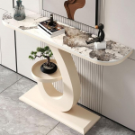 Konsolentisch, Flur M&ouml;bel, Vielseitig Einsetzbar mit Stabilen Beinen, Ideal f&uuml;r Flur, Wohnzimmer, Foyer, Hinter dem Sofa, Einfache Montage(White,120x80x30cm/47x31x11in)