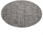 AMDXD 6er Set Tischsets Platzsets Abwaschbar Oval, 70% Vinyl 30% Polyester Platzset Weihnachten Abwischbar Oval Einfarbig Anti-Rutsch, Tisch-Sets Grau f&uuml;r Zuhause Restaurant Speisetisch, 45x30CM