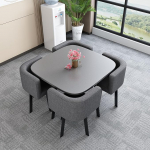 Rundes K&uuml;chentisch-Set mit 4 St&uuml;hlen, 5-teiliges M&ouml;belst&uuml;ck f&uuml;r Dining Room Kitchen oder Konferenzen, 80 x 75 cm, stilvolles und vielseitiges Design