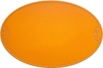 Ovaalsed nahast taldrikud, 4 taldriku komplekt, vibumustriga, soojus- ja mustrikindel, ovaalse kujuga taldrikud k&ouml;&ouml;ki, s&ouml;&ouml;gilauale, hotelli, taldrikud, 45 x 30 cm, oranž