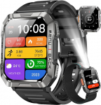 Blackview Smart Watch Meeste spordikell koos telefoni funktsiooniga, helistamise/vastuv&otilde;tmise funktsiooniga, kompass, IP68 veekindel, spordikell 100+ spordirežiimiga, s&uuml;dame l&ouml;&ouml;gisageduse unem&otilde;&otilde;tja, sammuloendur, kella jaoks