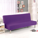 Diivanvoodi Futon Slipcover Armless pol&uuml;ester Spandex Stretch Futon Slipcover 3 istekoha elastne t&auml;ielikult kokkupandav diivan Shell jaoks kokkupandav diivan ilma k&auml;etugedeta, 80 x 50 tolli lilla