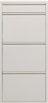 Kare Caruso Disainerjalatsikapp kreemjas terasest 4 klapiga kingahoidja 6 paari kingadele Slim Space-Saving Tall Shoe Rack Sissep&auml;&auml;supind 115 x 50 x 15 cm (K x L x S x S)