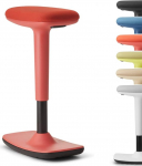 TREND OFFICE Dauphin To-Swift, Seisev iste, Seisev abivahend, kontoritool, kiiktooli funktsiooniga, libisemisvastane, ergonoomiline ja reguleeritava k&otilde;rgusega (50-75 cm) tervislikuks ja aktiivseks istumiseks, korallipunane