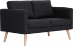 Tidyard 2-kohaline puidust raamiga diivan, diivanvoodi Kahekohaline v&auml;ike diivanikomplekt Diivanvoodi Lounge Diivanvoodi Diivanitool 116 x 70 x 73 cm koos 2 x seljapadja ja 2 x istmepatjadega