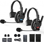 SYNCO XTALK PRO2 traadita intercom peakomplekt, 2.4GHz 24H 500M t&auml;isdupleksne traadita sides&uuml;steem filmitootmiseks (2 tk)