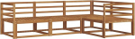 Outdoor-Sofa-Set, 4-teilige Gartenm&ouml;bel aus massivem Akazienholz, modulares Lounge-Set f&uuml;r Garten & Terrasse, 245,5 x 166,5 x 73 cm, Gartenlounge mit R&uuml;ckenlehne