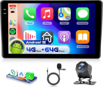 4G 64G VECHTEL 9" Bluetooth-Autoradio f&uuml;r FIAT Panda 2003-2012 Carplay Android Auto,Android 15,EQ,WiFi GPS,Mirror Link,RDS/FM Radio 2 Din mit AHD Tagfahrkamera