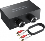 PROZOR 4-kanaliline L/R audio l&uuml;liti 4(2)-IN-2(4)-Out kahesuunaline L/R Stereo passiivne audioadapter muundur, kullatud L/R peakaabliga ja helitugevuse nupuga, m&auml;ngukonsoolidele/DVD-dele