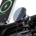 15W traadita autolaadija iPhone 17 16 15 14 14 13 12 seeria Magsafe magnetiline laadija Samsung Xiaomi One Plus Huawei 360&deg; p&ouml;&ouml;rlev &otilde;huventilaatorite kinnituseks