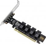 PCIE 4.0 U.2 adapterikaart - Kiire X16 kuni 4 portiline U.2 NVME konverter SFF8643 SFF8639 jagatud laienduskort SFF8643 SFF8639