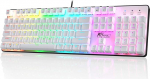RK ROYAL KLUDGE RK920 t&auml;issuuruses mehaaniline klaviatuur M&auml;nguklaviatuur Rainbow valgustatud mehaaniline klaviatuur 104 klahviga ja numbriline klaviatuur T&auml;ielik punane l&uuml;liti QWERTY