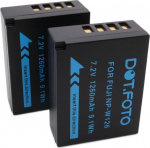 2 x Dot.Foto NP-W126, NP-W126s Premium 7.2v / 1260mAh aku Fujifilmi jaoks